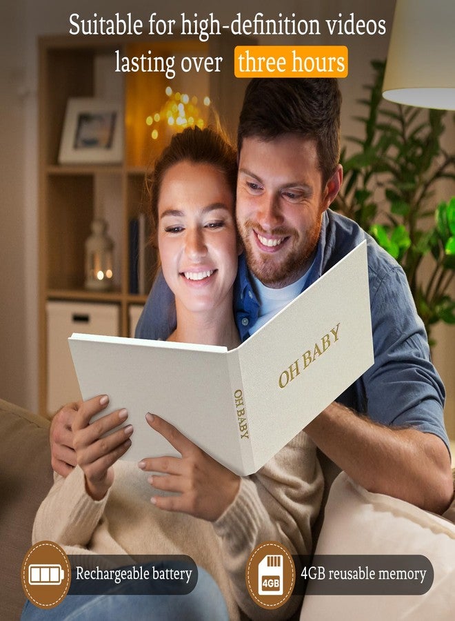 JTRF The Story of You – Baby Memory Video Book with White Gift Box, Linen Cover with Gold-Foil Title, 7" HD Screen, 4 GB Storage, Rechargeable Digital Keepsake for Baby Showers and Gender Reveals - Image 5